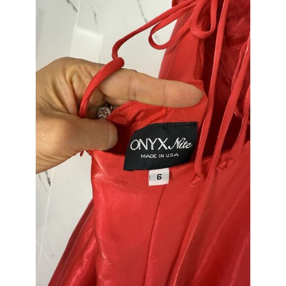 VTG Y2K Pink Empire Waist Open Back Formal Dress Gown Sz 6 USA Prom Wedding - Picture 7 of 9